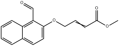 2-Butenoic acid, 4-[(1-formyl-2-naphthalenyl)oxy]-, methyl ester Struktur