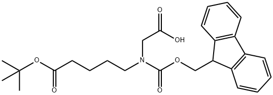 Pentanoic acid, 5-[(carboxymethyl)[(9H-fluoren-9-ylmethoxy)carbonyl]amino]-, 1-(1,1-dimethylethyl) ester,185426-31-7,结构式