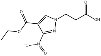 3-[4-(ethoxycarbonyl)-3-nitro-1H-pyrazol-1-yl]propanoic acid Structure