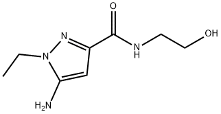 5-amino-1-ethyl-N-(2-hydroxyethyl)-1H-pyrazole-3-carboxamide 结构式