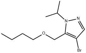 4-bromo-5-(butoxymethyl)-1-isopropyl-1H-pyrazole 结构式