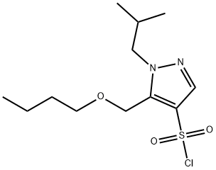 5-(butoxymethyl)-1-isobutyl-1H-pyrazole-4-sulfonyl chloride Structure