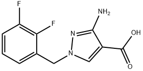 3-amino-1-(2,3-difluorobenzyl)-1H-pyrazole-4-carboxylic acid Struktur