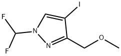 1-(二氟甲基)-4-碘-3-(甲氧基甲基)-1H-吡唑, 1856055-09-8, 结构式