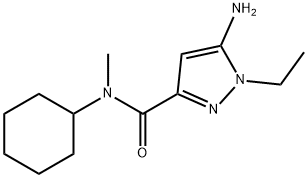 5-amino-N-cyclohexyl-1-ethyl-N-methyl-1H-pyrazole-3-carboxamide 结构式