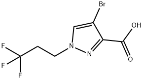 4-bromo-1-(3,3,3-trifluoropropyl)-1H-pyrazole-3-carboxylic acid 结构式