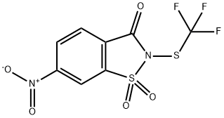 1,2-Benzisothiazol-3(2H)-one, 6-nitro-2-[(trifluoromethyl)thio]-, 1,1-dioxide 结构式