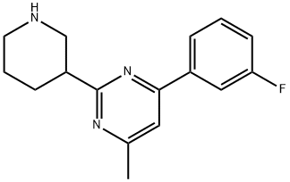 Pyrimidine, 4-(3-fluorophenyl)-6-methyl-2-(3-piperidinyl)- 结构式