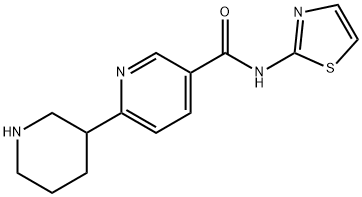 3-Pyridinecarboxamide, 6-(3-piperidinyl)-N-2-thiazolyl-,1858255-39-6,结构式
