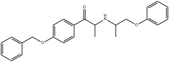 1-(4-Benzyloxyphenyl)-2-(4-Hydroxyphenethylamino) Propanone Hydrochloride (Monobak). Structure