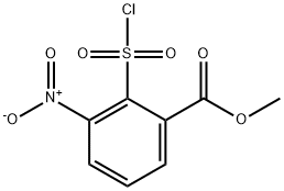 Benzoic acid, 2-(chlorosulfonyl)-3-nitro-, methyl ester 结构式