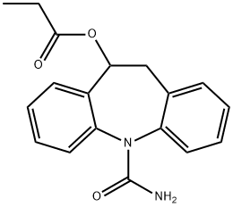 5H-Dibenz[b,f]azepine-5-carboxamide, 10,11-dihydro-10-(1-oxopropoxy)-,186694-22-4,结构式
