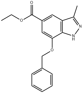 1H-Indazole-5-carboxylic acid, 3-methyl-7-(phenylmethoxy)-, ethyl ester Structure