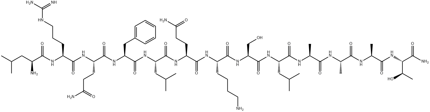 NEURONOSTATIN-13 (MOUSE, RAT), H-LEU-ARG-GLN-PHE-LEU-GLN-LYS-SER-LEU-ALA-ALA-ALA-THR-NH2, TRIFLUOROACETATE Struktur