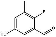 Benzaldehyde, 2-fluoro-5-hydroxy-3-methyl- Structure