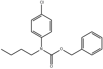 Carbamic acid, N-butyl-N-(4-chlorophenyl)-, phenylmethyl ester Struktur
