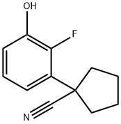 Cyclopentanecarbonitrile, 1-(2-fluoro-3-hydroxyphenyl)- Structure