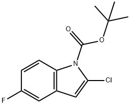 1H-Indole-1-carboxylic acid, 2-chloro-5-fluoro-, 1,1-dimethylethyl ester,1881328-06-8,结构式