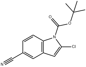 1H-Indole-1-carboxylic acid, 2-chloro-5-cyano-, 1,1-dimethylethyl ester 结构式
