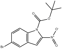 1H-Indole-1-carboxylic acid, 5-bromo-2-nitro-, 1,1-dimethylethyl ester 结构式
