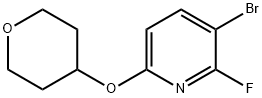 Pyridine, 3-bromo-2-fluoro-6-[(tetrahydro-2H-pyran-4-yl)oxy]- Struktur