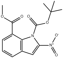 1H-Indole-1,7-dicarboxylic acid, 2-nitro-, 1-(1,1-dimethylethyl) 7-methyl ester 结构式
