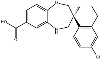 Spiro[1,5-benzoxazepine-3(2H),1'(2'H)-naphthalene]-7-carboxylic acid, 6'-chloro-3',4,4',5-tetrahydro-, (1'S)-|(S)-6'-氯-3',4,4',5-四氢-2H,2'H-螺[苯并[b][1,4]氧氮杂环庚烷-3,1'-萘]-7-甲酸