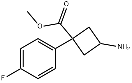 Cyclobutanecarboxylic acid, 3-amino-1-(4-fluorophenyl)-, methyl ester 结构式