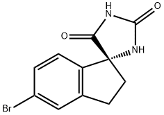 (R)-5'-Bromo-2',3'-dihydrospiro[imidazolidine-4,1'-indene]-2,5-dione Structure