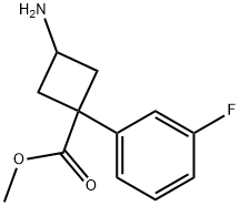 Cyclobutanecarboxylic acid, 3-amino-1-(3-fluorophenyl)-, methyl ester 结构式