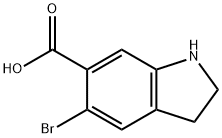1H-Indole-6-carboxylic acid, 5-bromo-2,3-dihydro- Structure