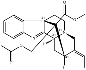 (16R)-17-アセトキシアクアンミラン-16-カルボン酸メチル 化学構造式