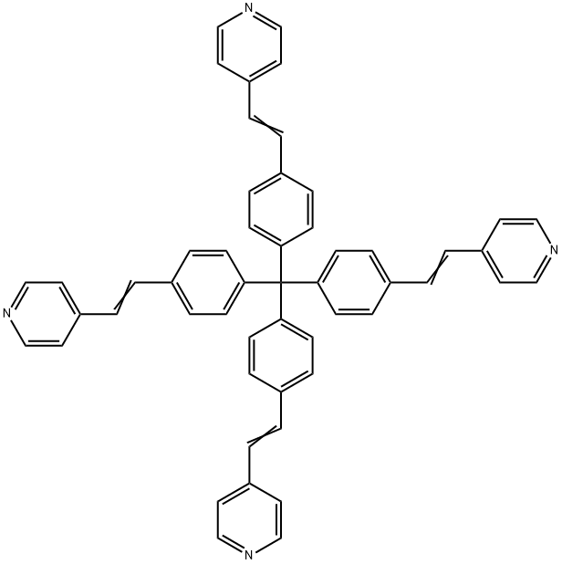 4,4′,4″,4?-TETRAKIS(4-PYRIDYLETHEN-2-YL)TETRAPHENYLMETHANE, 189747-15-7, 结构式
