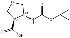 trans-4-Boc-amino-tetrahydro-furan-3-carboxylic acid Struktur