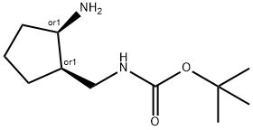 tert-butyl N-{[(1R,2R)-2-aminocyclopentyl]methyl}carbamate Struktur