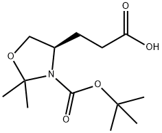 4-Oxazolidinepropanoic acid, 3-[(1,1-dimethylethoxy)carbonyl]-2,2-dimethyl-, (4R)- Struktur