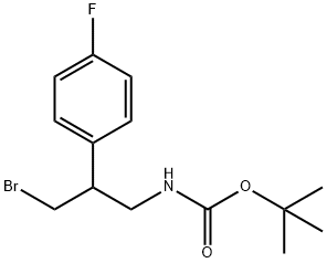 Carbamic acid, N-[3-bromo-2-(4-fluorophenyl)propyl]-, 1,1-dimethylethyl ester 结构式
