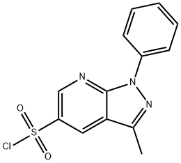 3-methyl-1-phenyl-1H-pyrazolo[3,4-b]pyridine-5-sulfonyl chloride Struktur