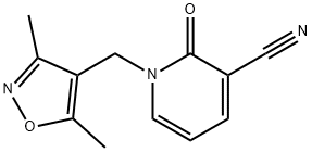 1-[(3,5-dimethylisoxazol-4-yl)methyl]-2-oxo-1,2-dihydropyridine-3-carbonitrile 结构式