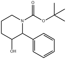 1-Piperidinecarboxylic acid, 3-hydroxy-2-phenyl-, 1,1-dimethylethyl ester Structure