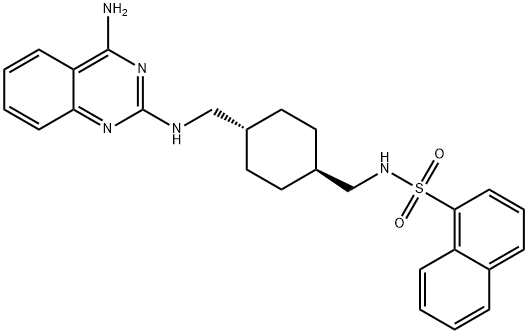 1-Naphthalenesulfonamide, N-[[trans-4-[[(4-amino-2-quinazolinyl)amino]methyl]cyclohexyl]methyl]- Structure