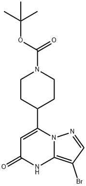 4-(3-溴-5-氧代-4,5-二氢吡唑并[1,5-A]嘧啶-7-基)哌啶-1-羧酸叔丁酯 结构式
