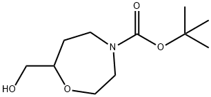 1,4-Oxazepine-4(5H)-carboxylic acid, tetrahydro-7-(hydroxymethyl)-, 1,1-dimethylethyl ester Structure