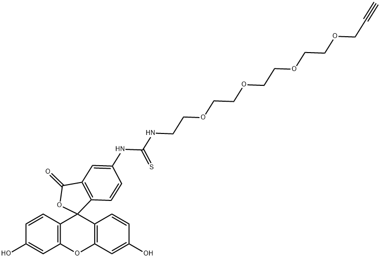 5-FITC-PEG4-ALKYNE, 1927884-65-8, 结构式