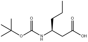 Hexanoic acid, 3-[[(1,1-dimethylethoxy)carbonyl]amino]-, (3S)- Structure