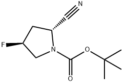 (2R,4S)-2-氰基-4-氟吡咯烷-1-羧酸叔丁酯, 1932001-16-5, 结构式