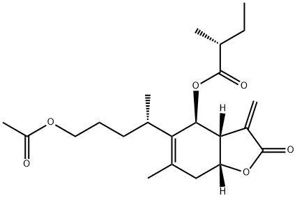 1-O-Acetyl-6alpha-O-(2-methylbutyryl)britannilactone 结构式