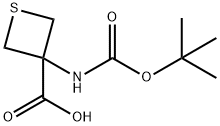 3-Thietanecarboxylic acid, 3-[[(1,1-dimethylethoxy)carbonyl]amino]- Structure