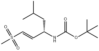 Carbamic acid, N-[(1S)-3-methyl-1-[(1E)-2-(methylsulfonyl)ethenyl]butyl]-, 1,1-dimethylethyl ester,193482-43-8,结构式