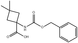 1-(((苄氧基)羰基)氨基)-3,3-二甲基环丁烷-1-羧酸 结构式